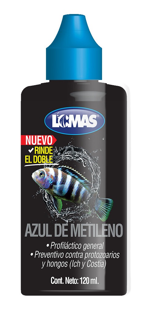 MEDICAMENTO P/ AGUA DULCE LOMAS AZUL DE METILENO 120ML.