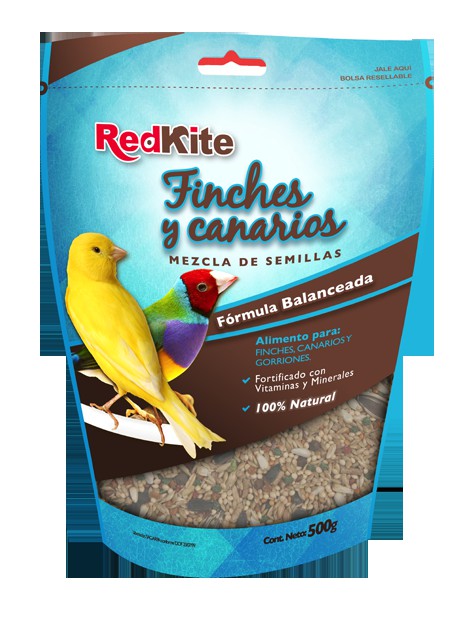 ALIMENTO P/ AVES REDKITE CANARIOS FINCHES 500G